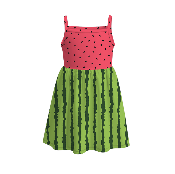 Summer watermelon sleeveless dress for girls
