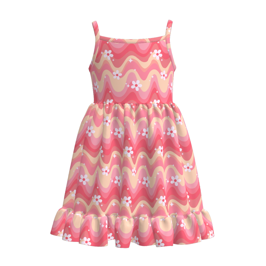 Summer sunshine sleeveless dress for girls