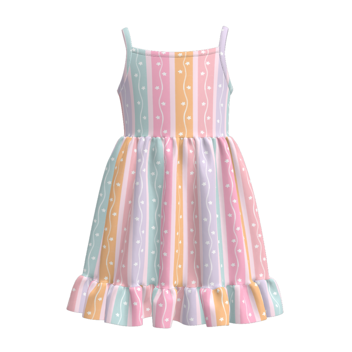 Girls Colorful summer sleeveless dress for beach seaside