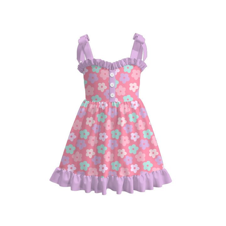 lower Bow-tie up ruffle dress for girls