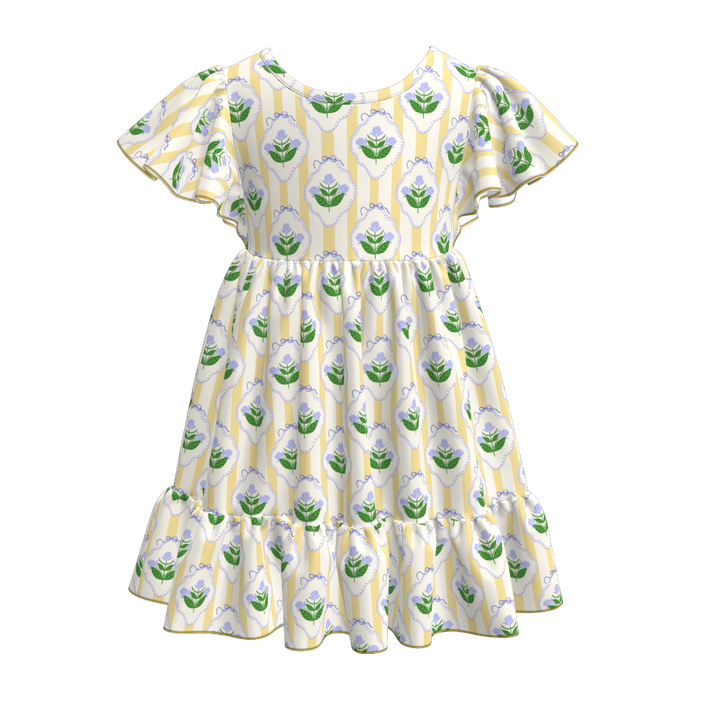 Girls ruffle sleeve summer dress
