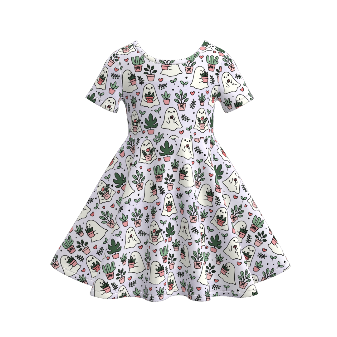 Halloween cartoon themed twirl dress for girls