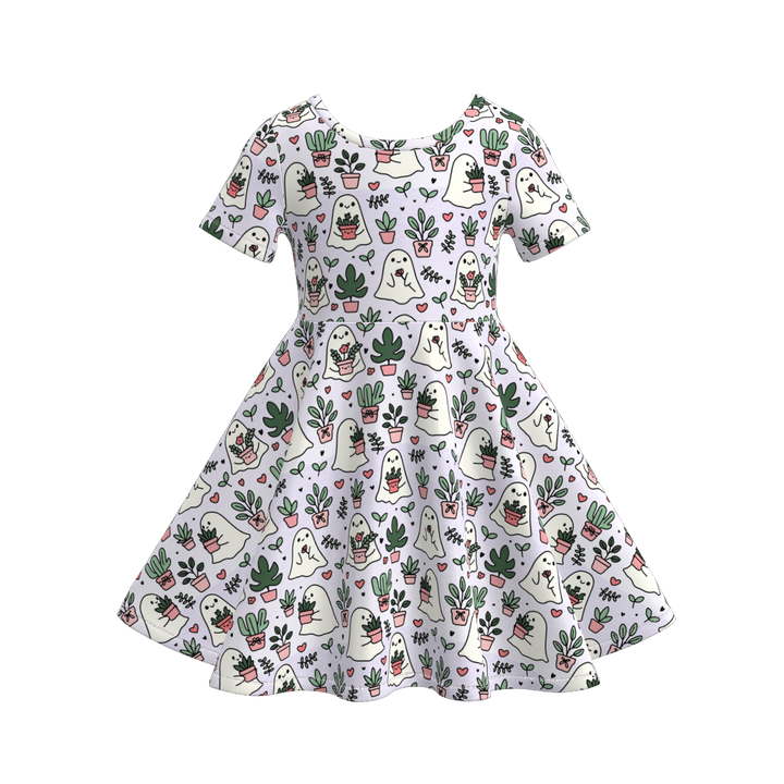 Halloween cartoon themed twirl dress for girls