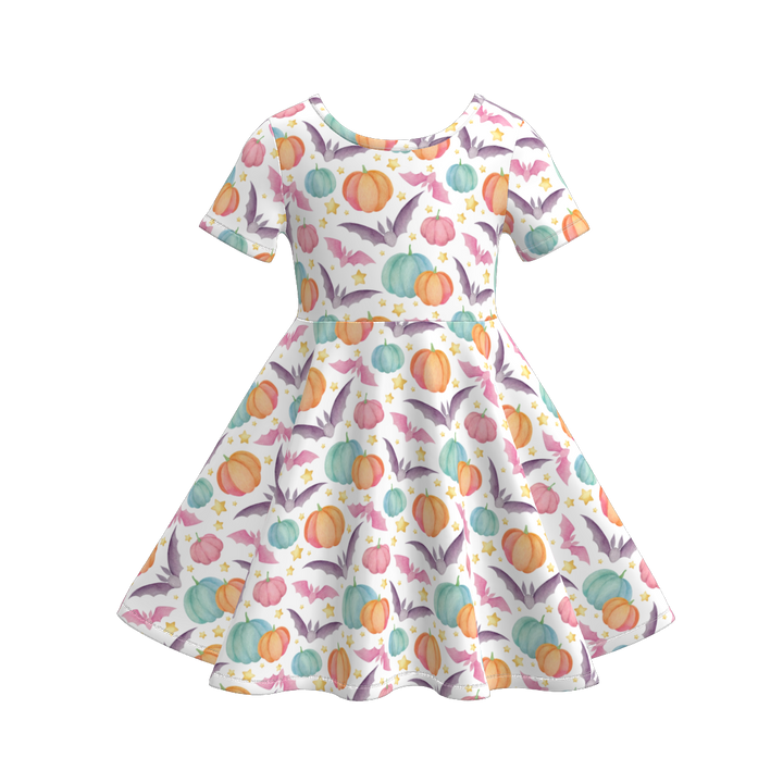Halloween cartoon themed twirl dress for girls