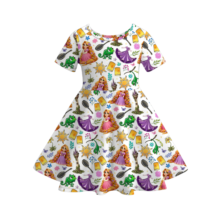 Halloween Colorful cute ghost twirl dress for girls