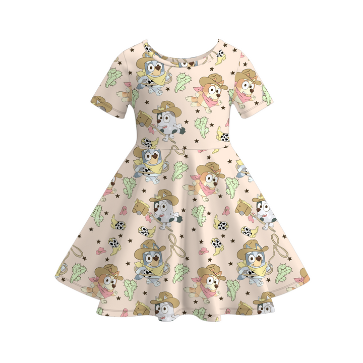 Halloween cartoon bluey twirl dress for girls