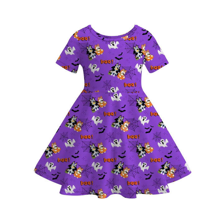 Halloween cartoon bluey twirl dress for girls