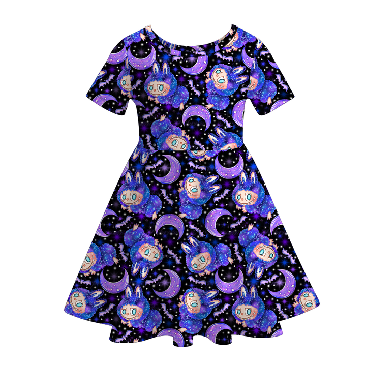 Halloween dress-up Labubu short sleeve twirly dress