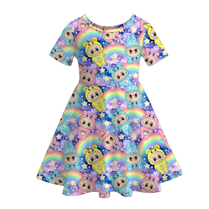 Halloween dress-up Labubu short sleeve twirly dress