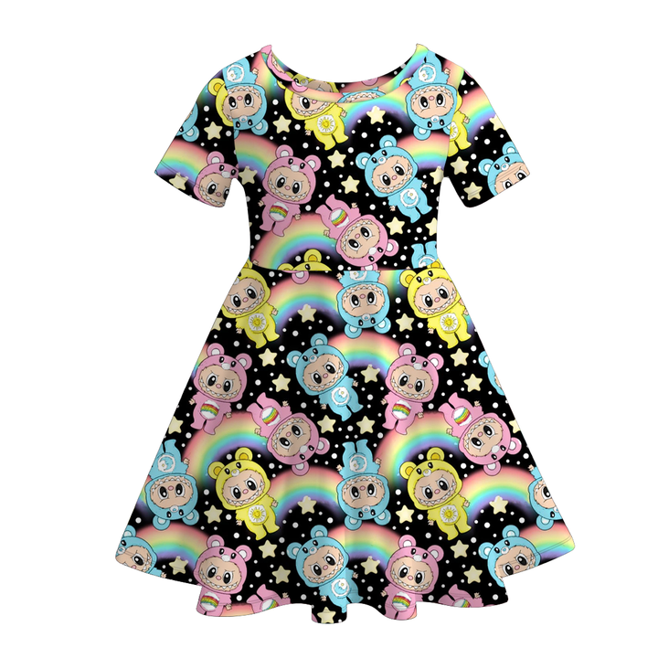 Halloween dress-up Labubu short sleeve twirly dress