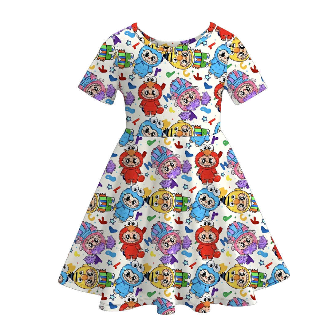 Halloween dress-up Labubu short sleeve twirly dress