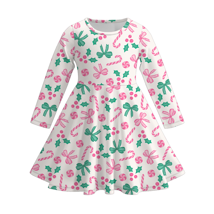 Christmas vibe All-Over Print twirl Dresses for girls