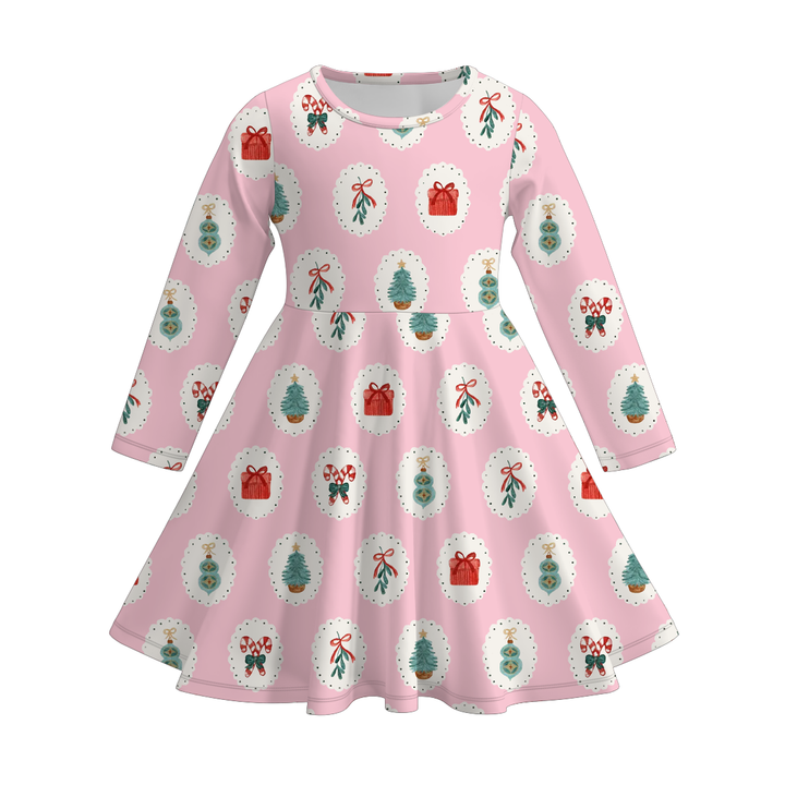 Christmas vibe All-Over Print twirl Dresses for girls