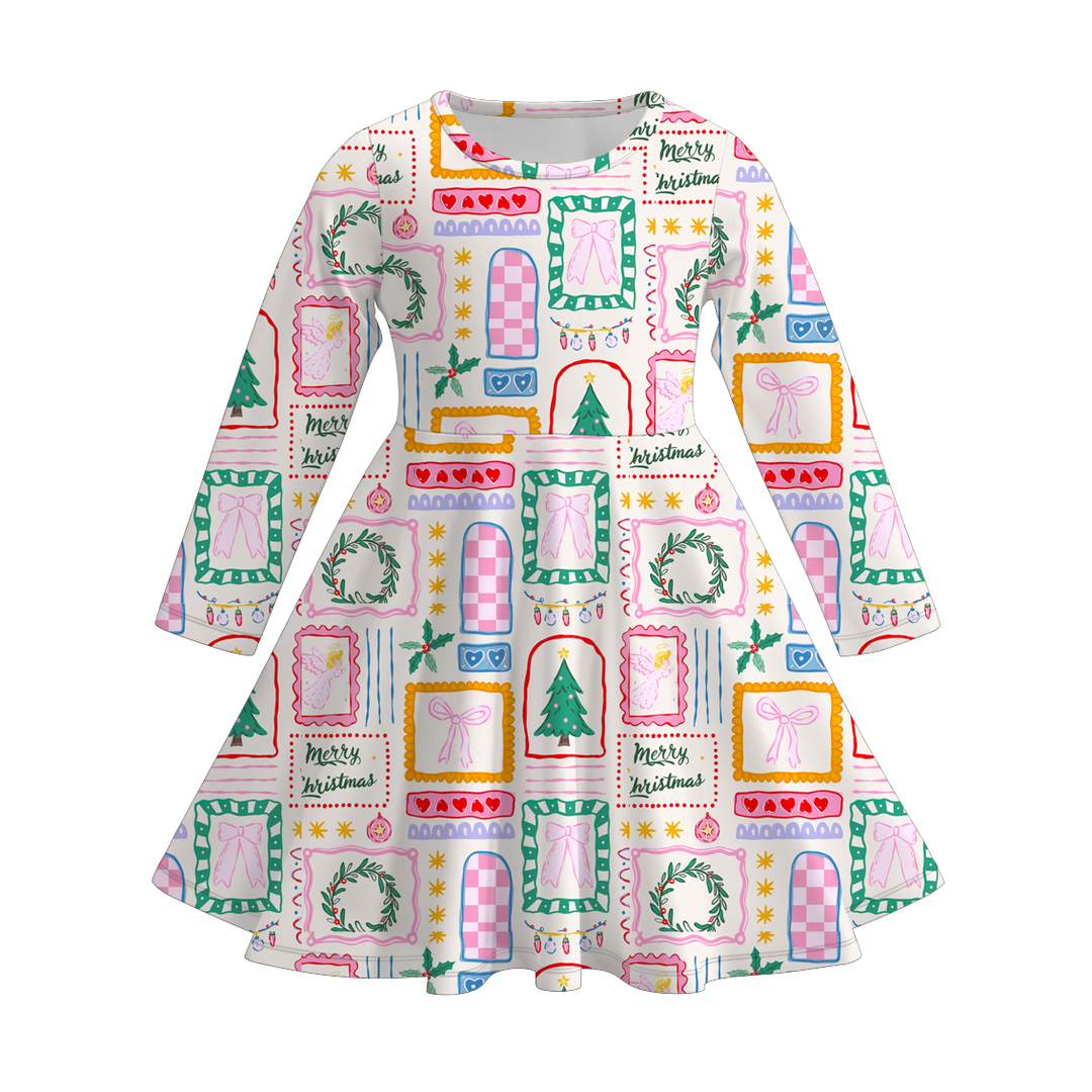 Christmas vibe All-Over Print twirl Dresses for girls
