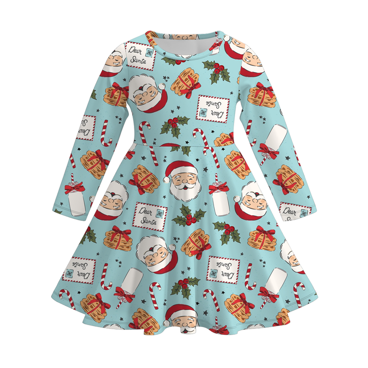 Christmas vibe All-Over Print twirl Dresses for girls