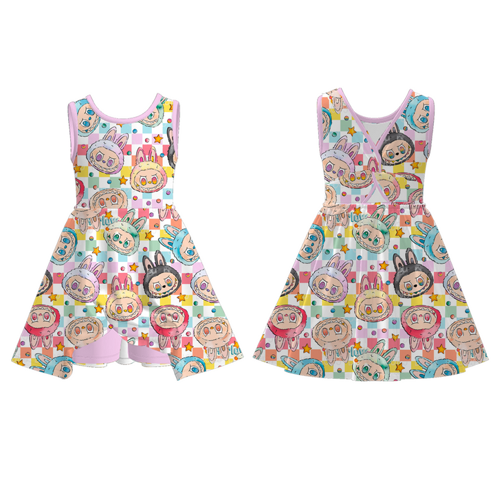 Labubu all-over printed sleeveless dress