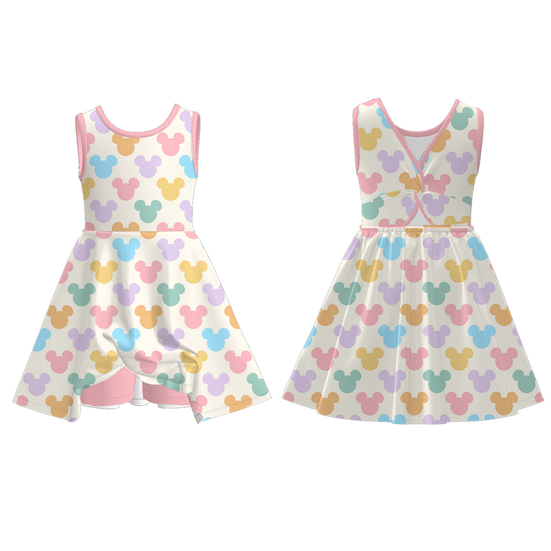 Labubu all-over printed sleeveless dress
