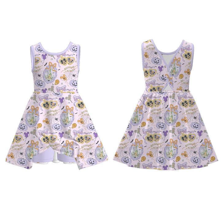 Labubu all-over printed sleeveless dress