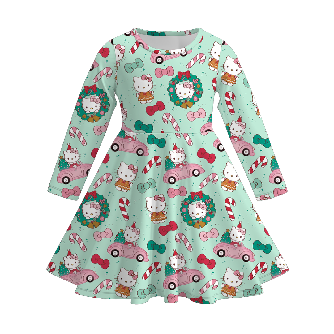 Christmas kitty All-Over Print twirl Dresses