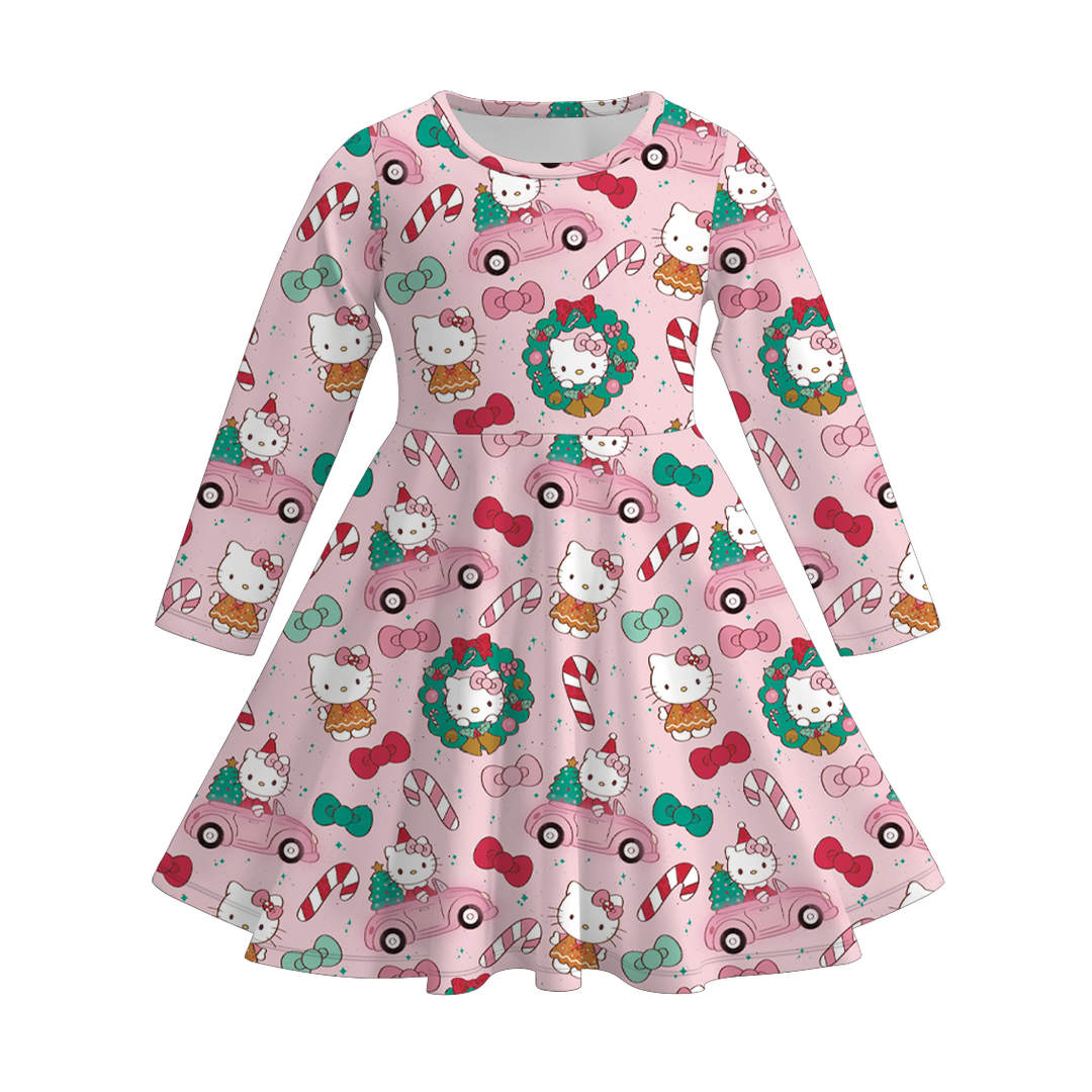 Christmas kitty All-Over Print twirl Dresses