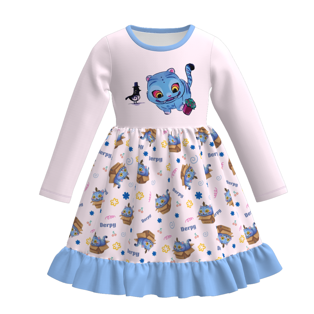 KPop Demon Hunters printed long sleeve dress