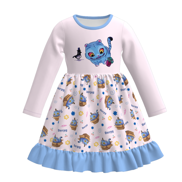 KPop Demon Hunters printed long sleeve dress