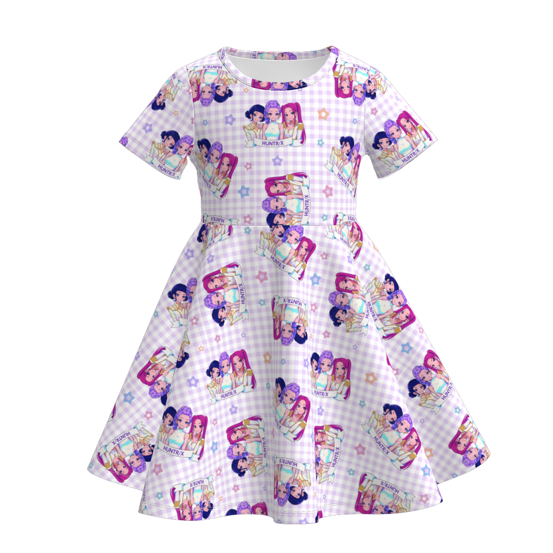 KPop Demon Hunters printed short sleeve dress