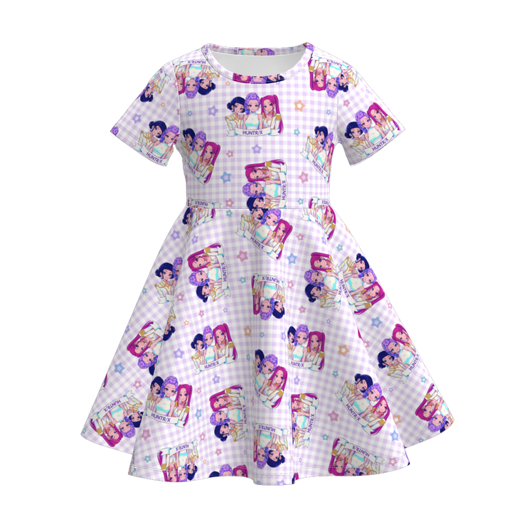 KPop Demon Hunters printed short sleeve dress