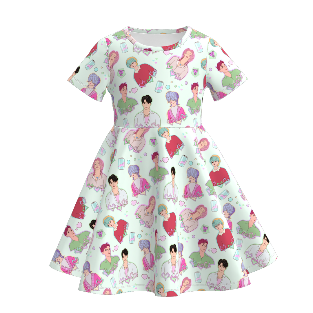 KPop Demon Hunters printed short sleeve dress