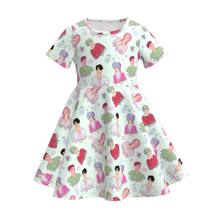 KPop Demon Hunters printed short sleeve dress