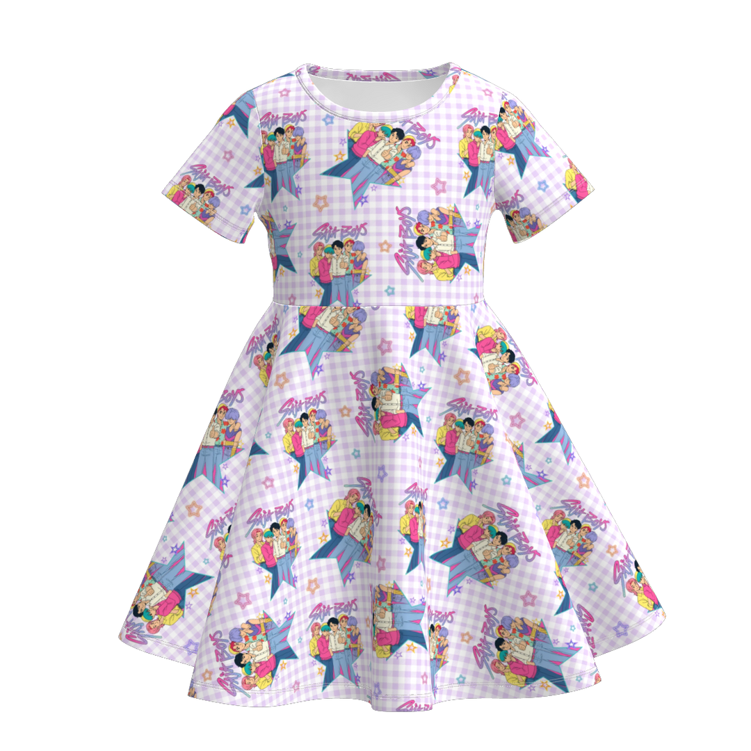KPop Demon Hunters printed short sleeve dress