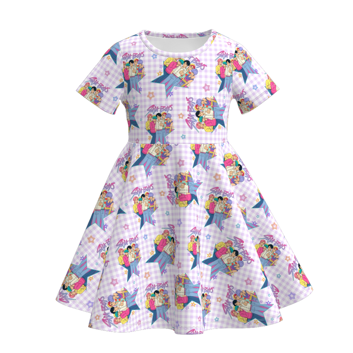 KPop Demon Hunters printed short sleeve dress