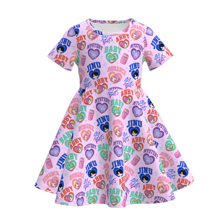 KPop Demon Hunters printed short sleeve dress