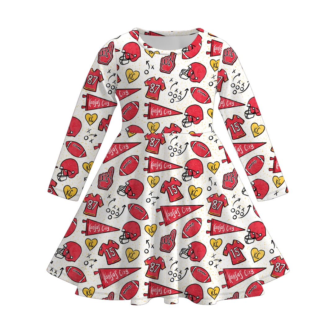 Football team Jersey twirl Dress for girls