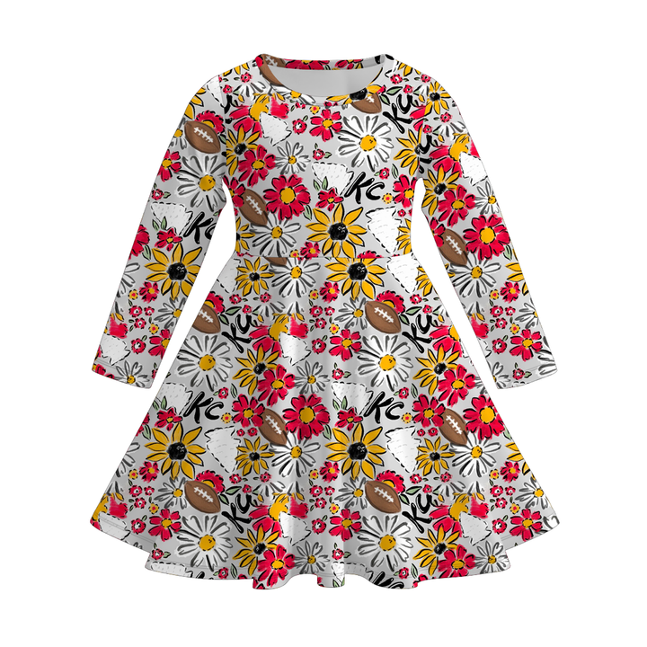Football team Jersey twirl Dress for girls