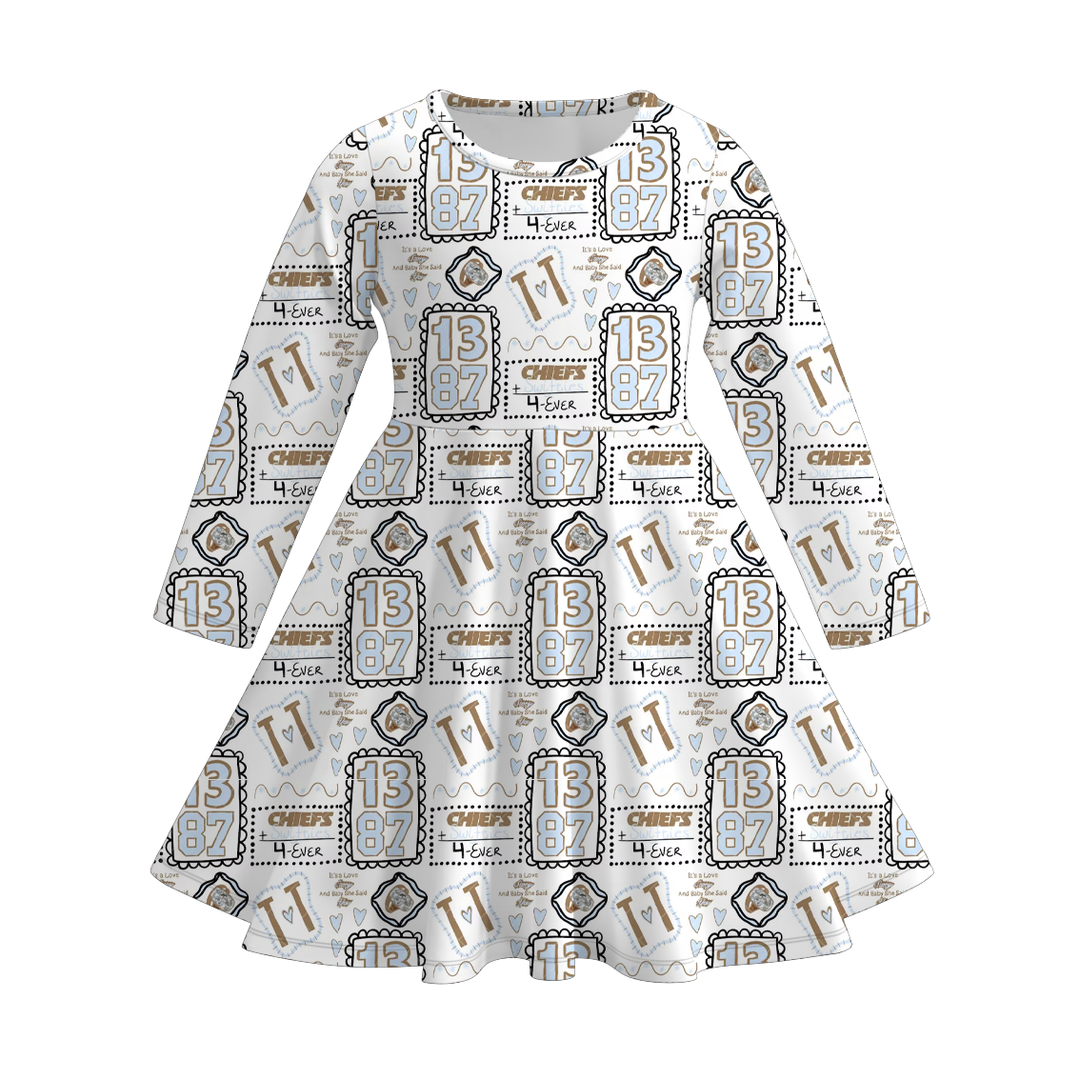 Football team Jersey twirl Dress for girls