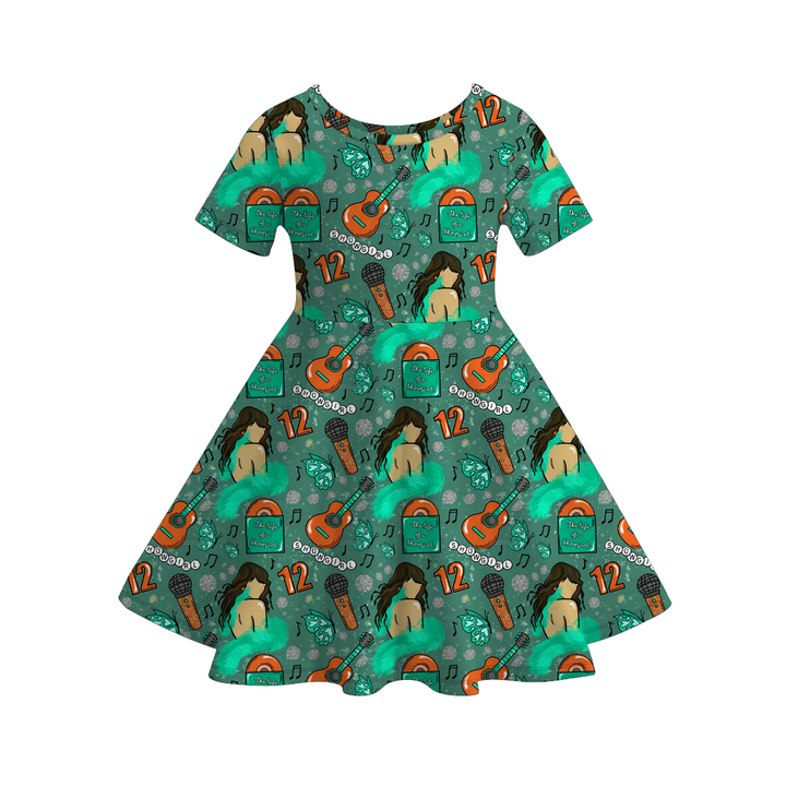 The life of a showgirl inspired printed twirl dress