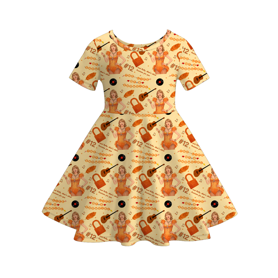 The life of a showgirl inspired printed twirl dress
