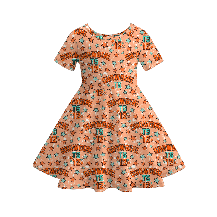 The life of a showgirl inspired printed twirl dress