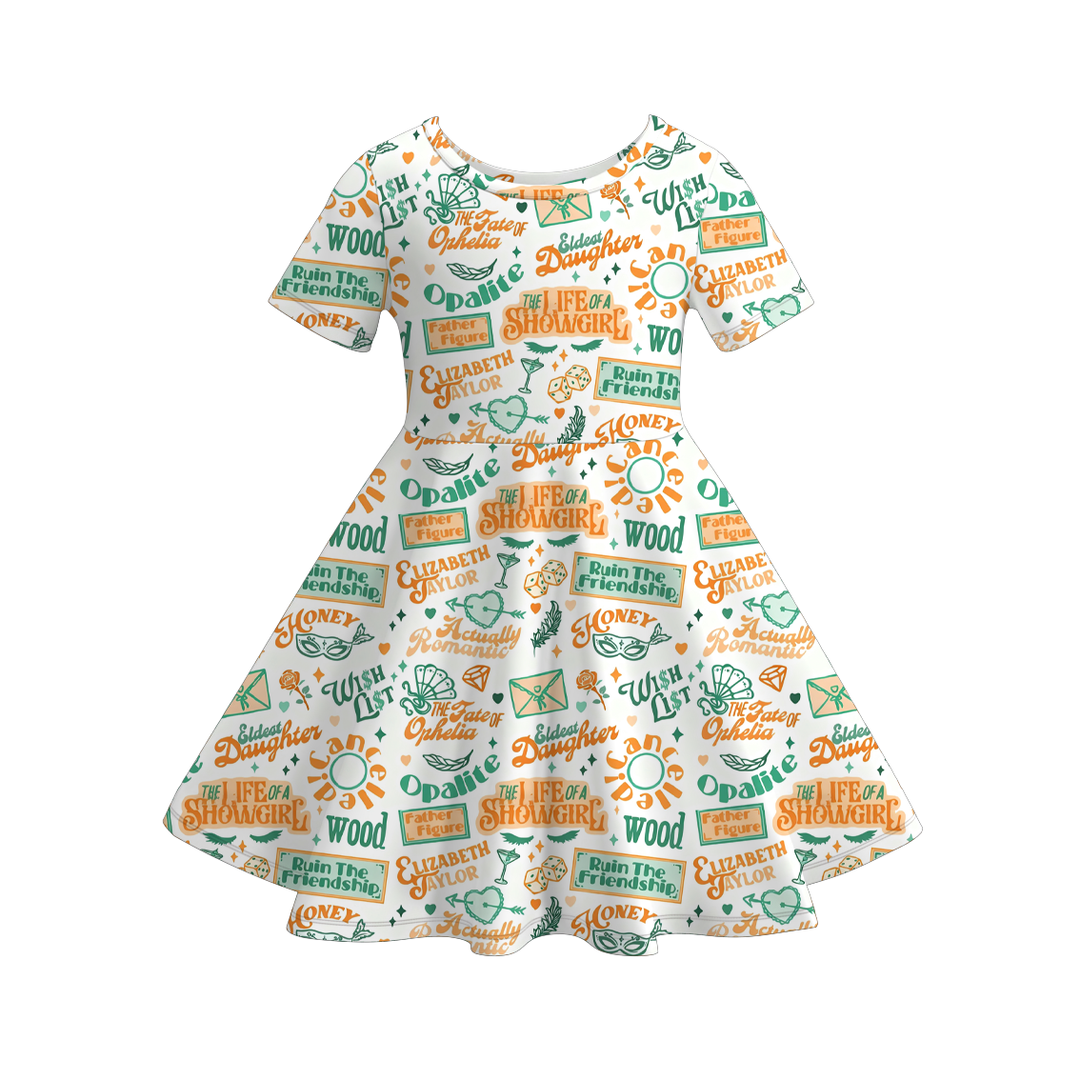 The life of a showgirl inspired printed twirl dress