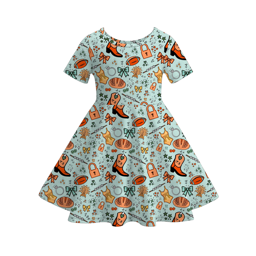The life of a showgirl inspired printed twirl dress