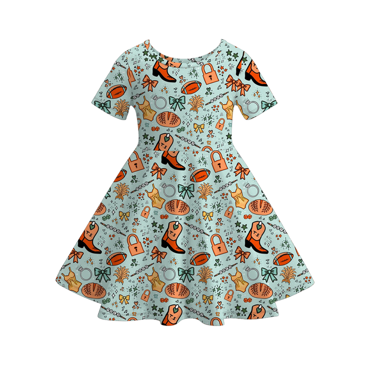 The life of a showgirl inspired printed twirl dress