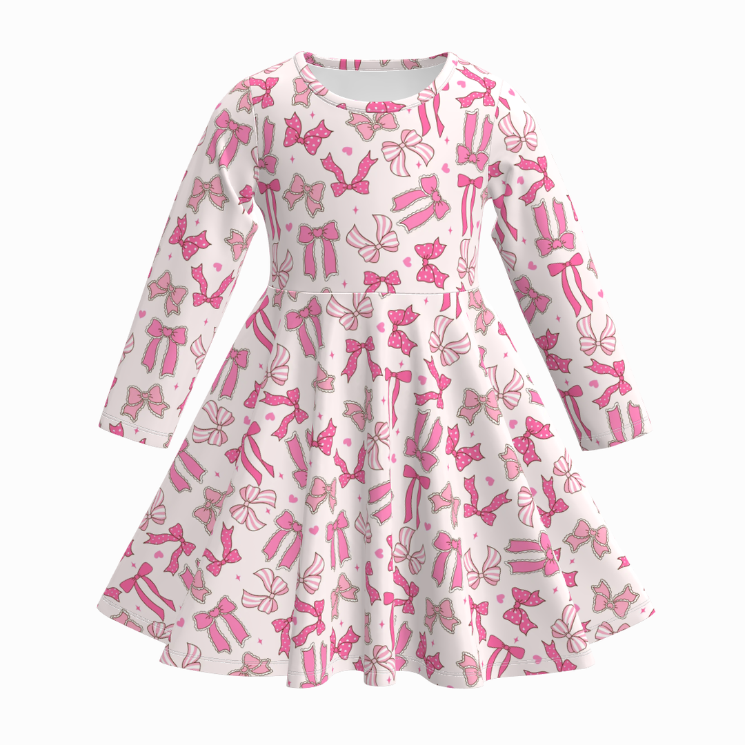 Valentine's xoxo heart printed ruffle twirl dress