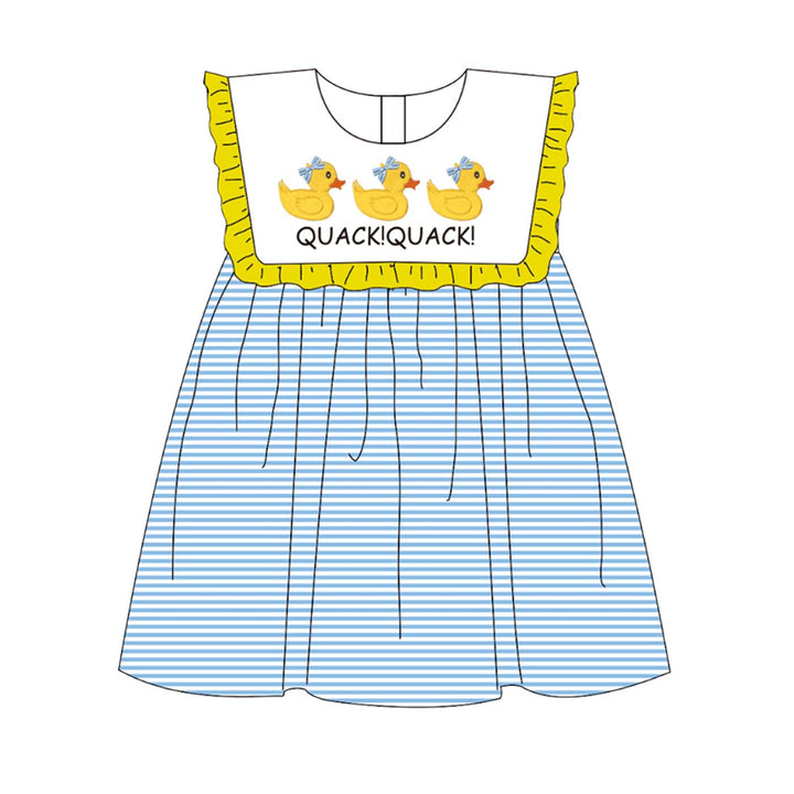 Cute little duck quack quack embroidery sibling outfits