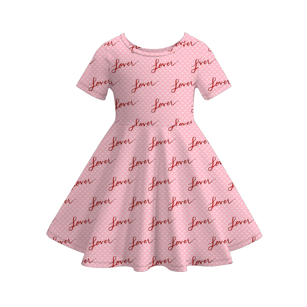 Taylor swift inspired printed Valentine‘s dress for girls