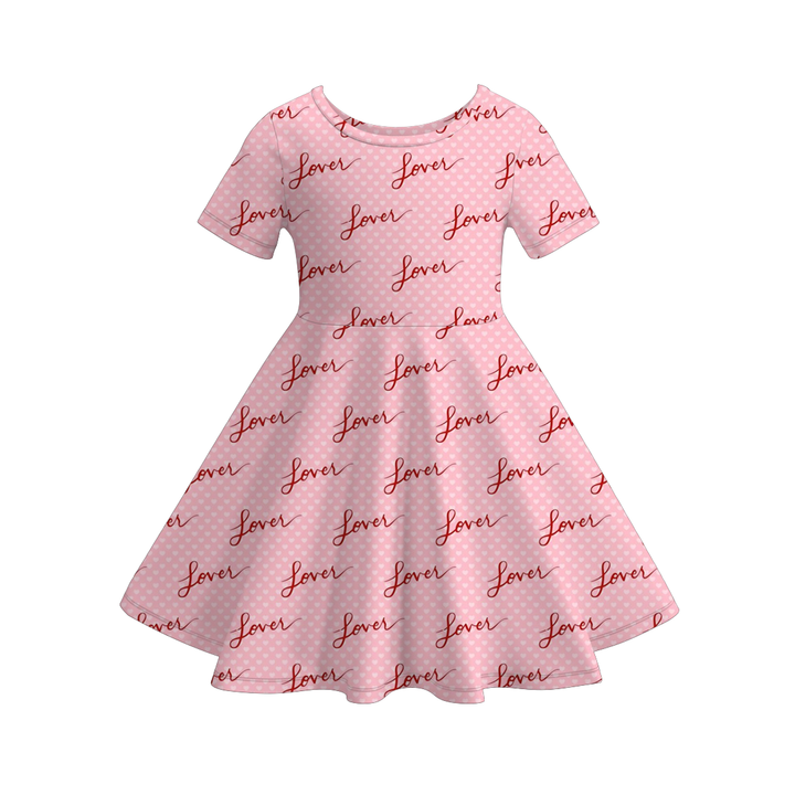 Taylor swift inspired printed Valentine‘s dress for girls