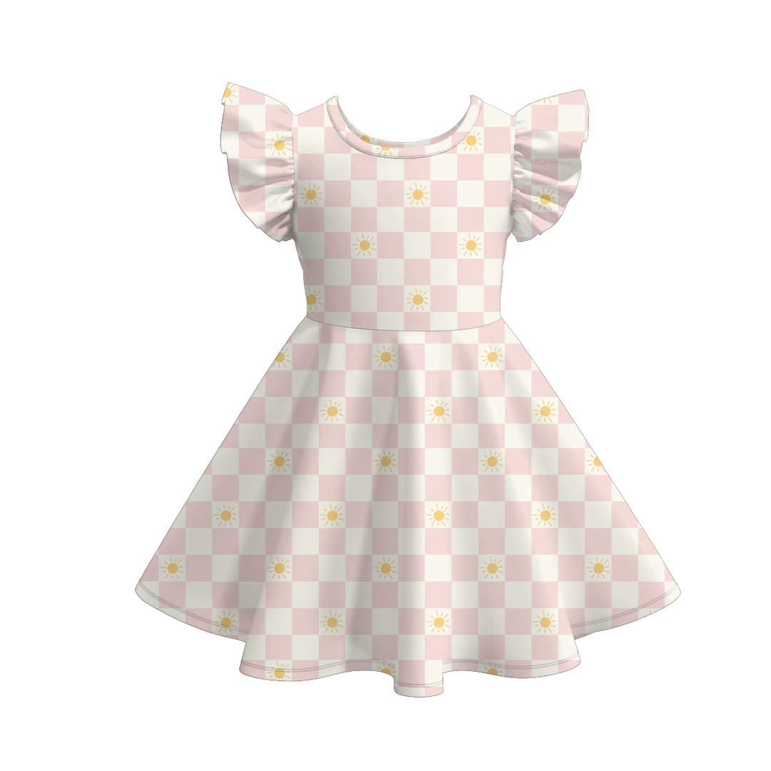 Valentine's sweet cute flutter sleeve twirly dress for girls