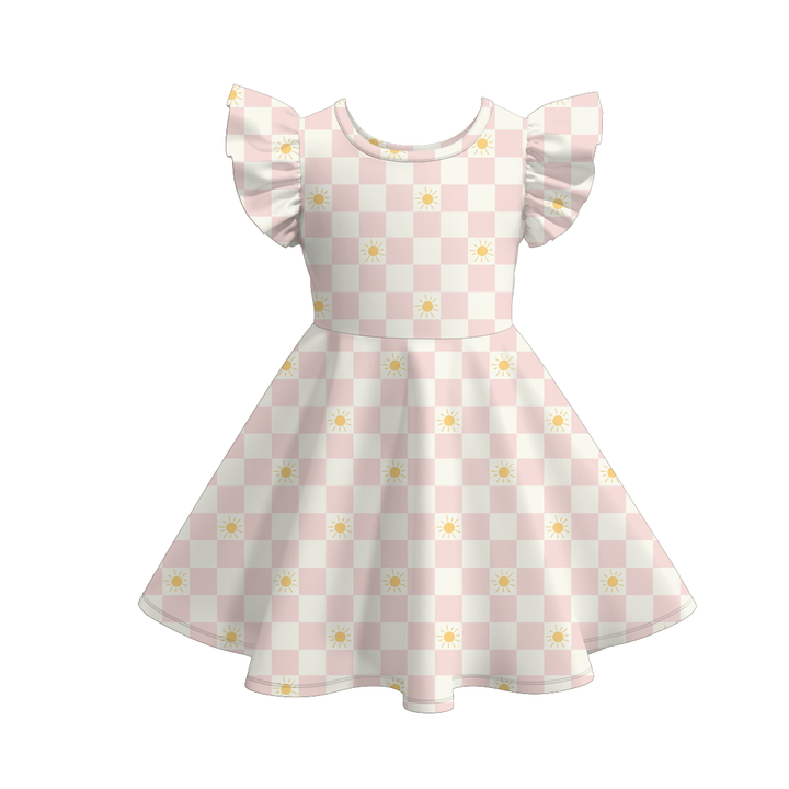Valentine's sweet cute flutter sleeve twirly dress for girls