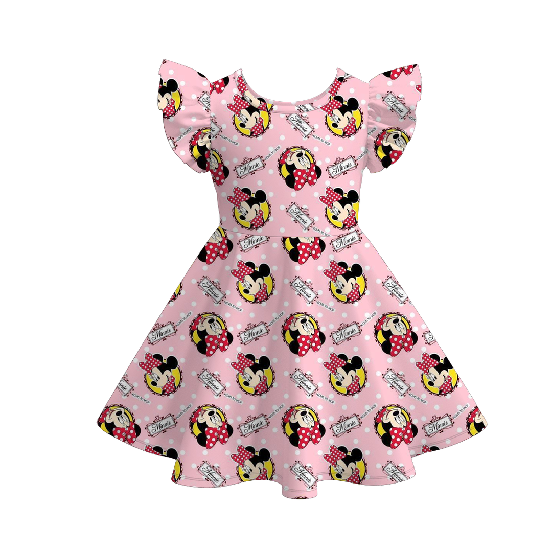 Valentine's sweet cute flutter sleeve twirly dress for girls