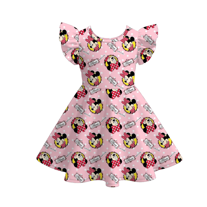 Valentine's sweet cute flutter sleeve twirly dress for girls